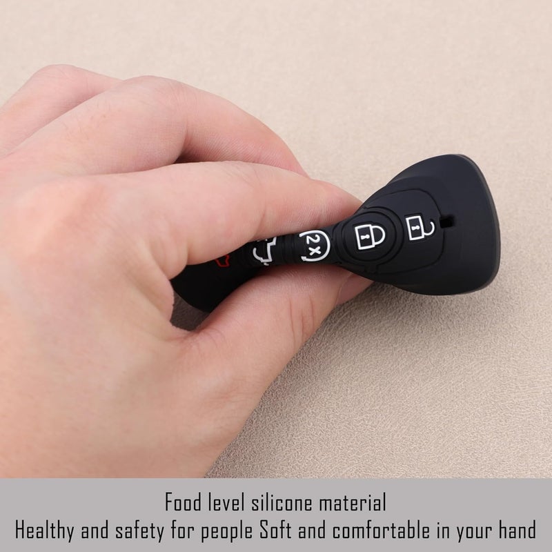 TANDRIVE Key Fob Cover for 2026 2025-2017 Ford F150 F250 F350 F450 F550 F650 F750, 5 Button, Silicone, 2-Pack, Black - Image 5